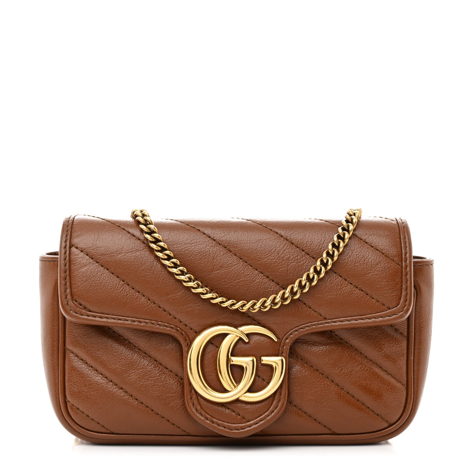 Gucci Azalea Calfskin Matelasse Diagonal Super Mini GG Marmont Shoulder Bag Cuir 1 of 11