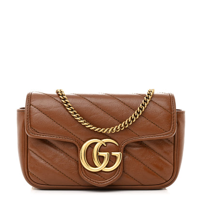 Gucci Azalea Calfskin Matelasse Diagonal Super Mini GG Marmont Shoulder Bag Cuir 1 of 11
