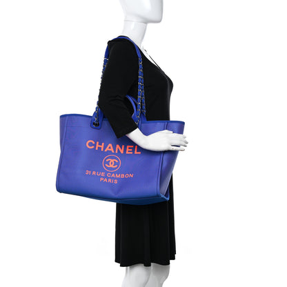 Chanel Mixed Fibers Medium Deauville Tote Blue Orange 2 of 12