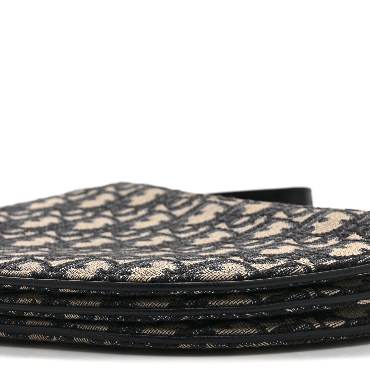Oblique Saddle Pouch With Strap Navy Blue