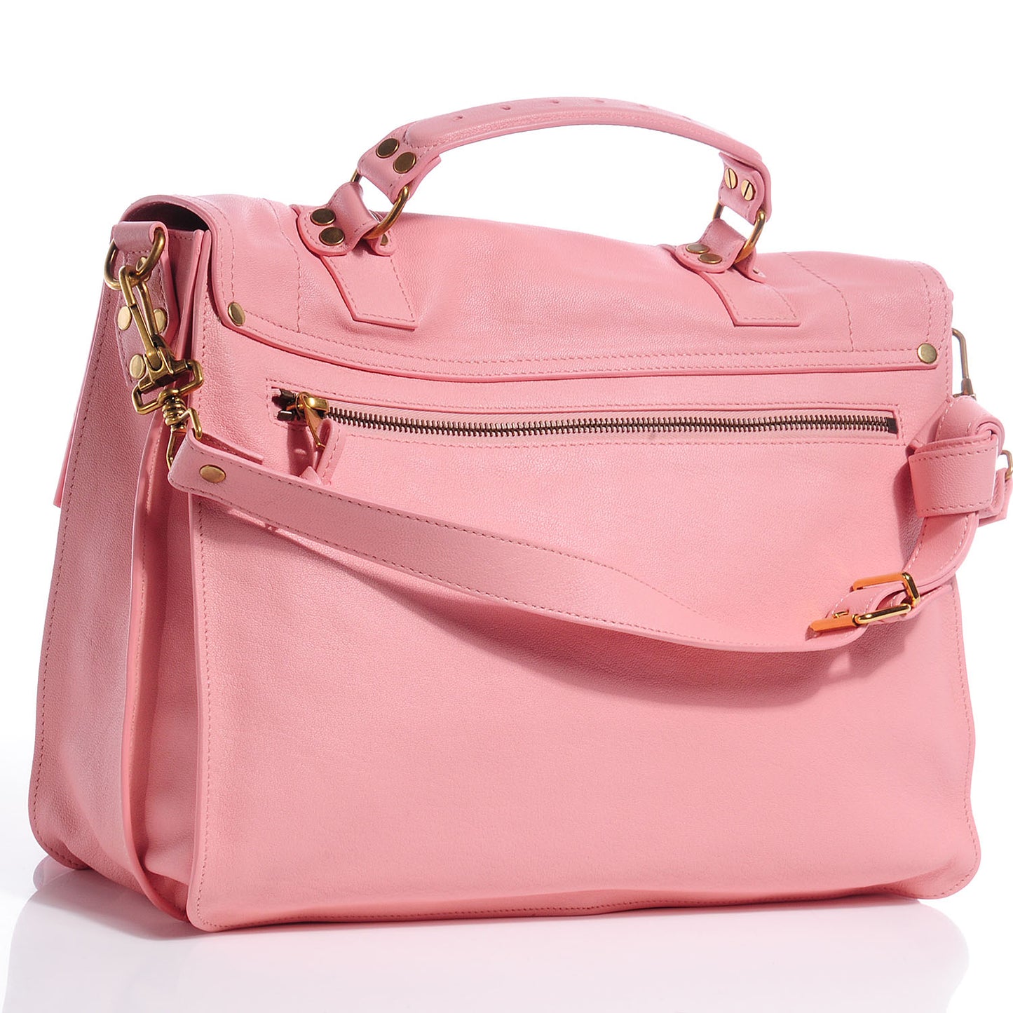 Lambskin PS1 Large Satchel Piglet Pink