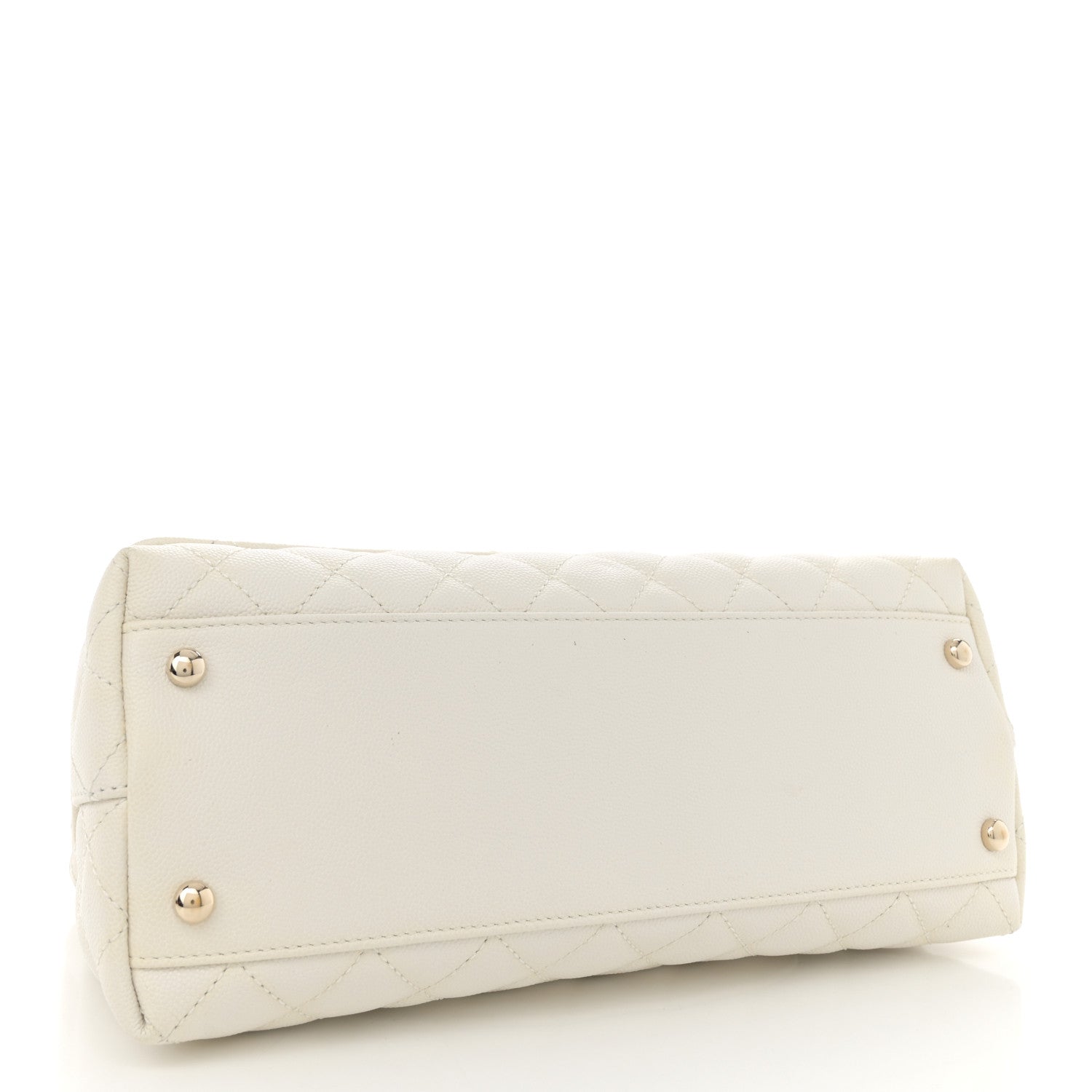 Chanel Caviar Quilted Small Coco Handle Flap White 4 of 11