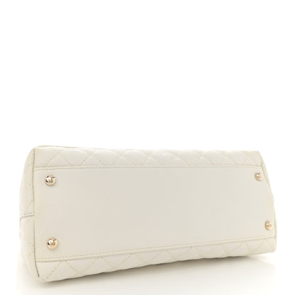 Chanel Caviar Quilted Small Coco Handle Flap White 4 of 11
