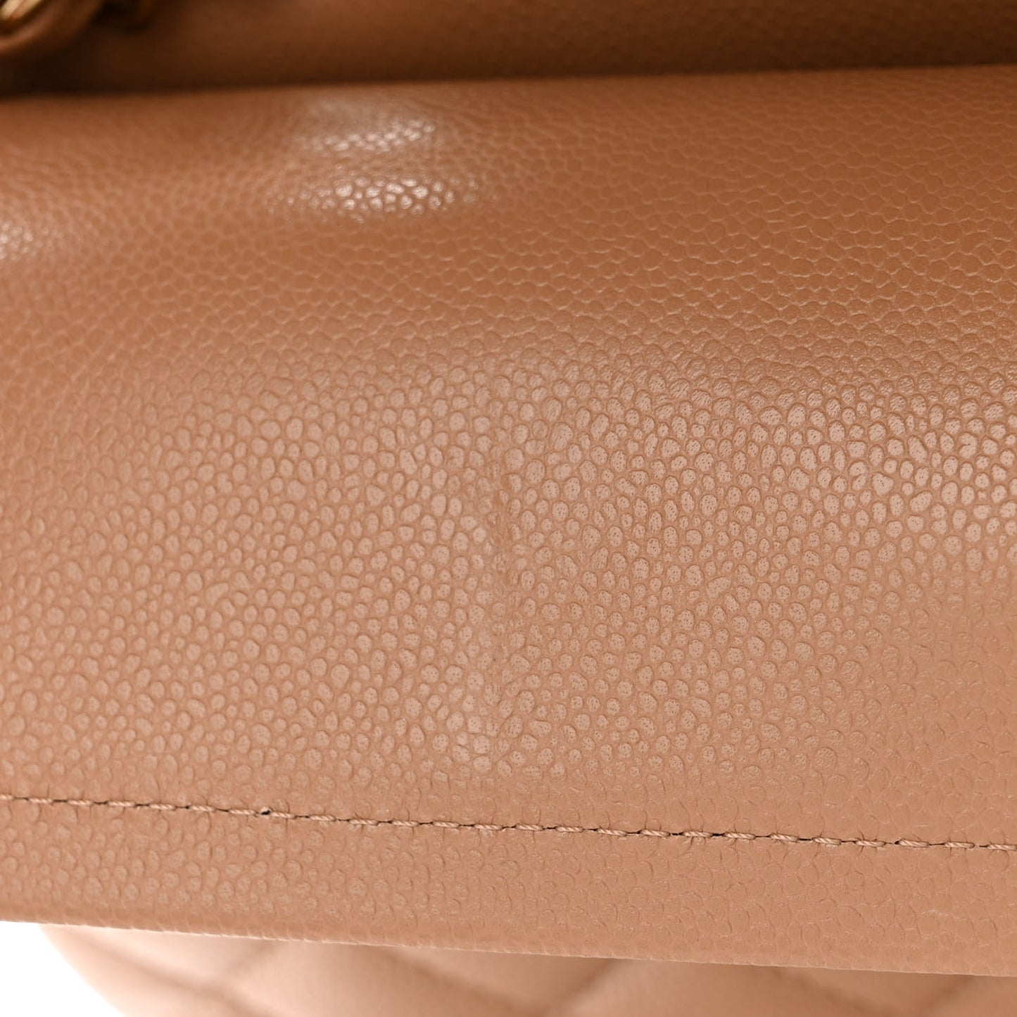 Caviar Quilted Small Double Flap Dark Beige