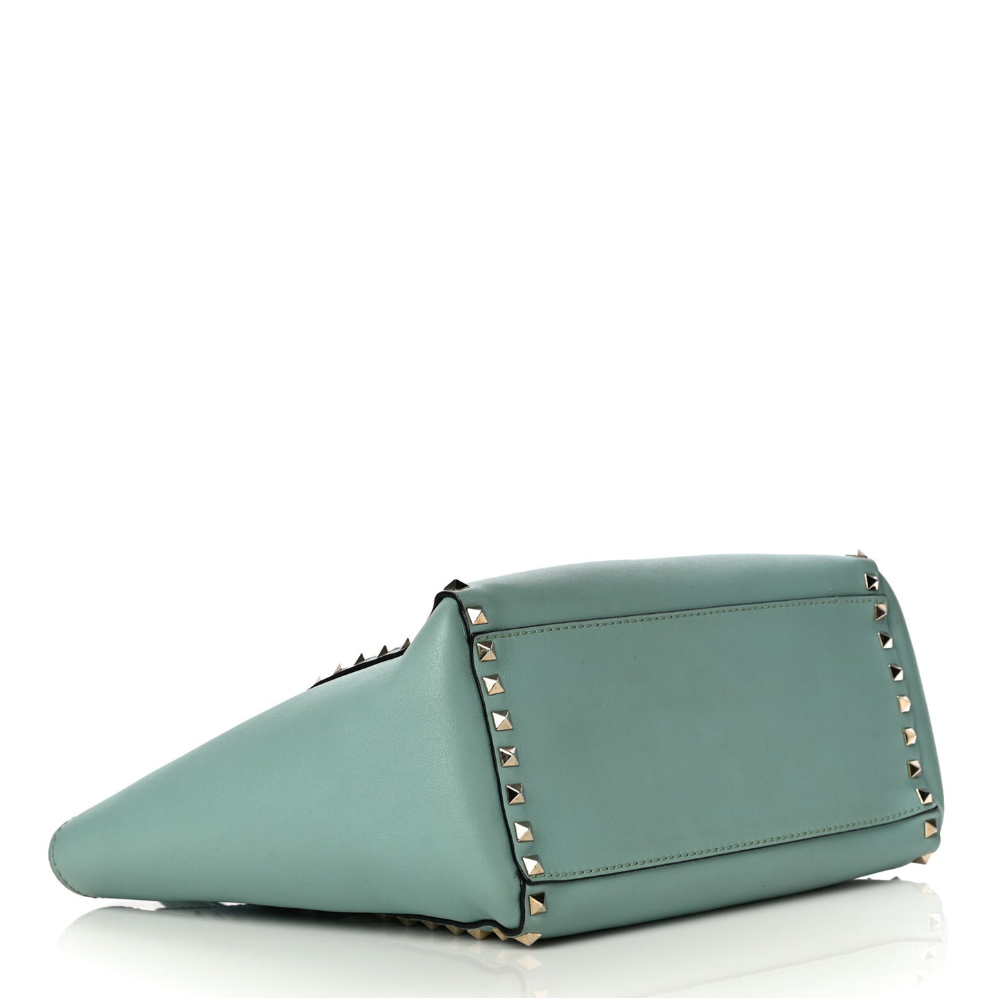 Vitello Rockstud Double Handle Tote Morning Dew