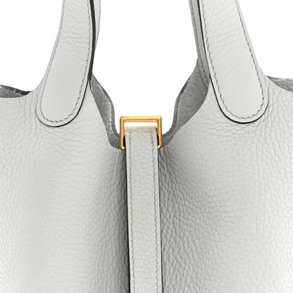 Hermes Taurillon Clemence Picotin Lock 18 PM Bleu Pale 8 of 12