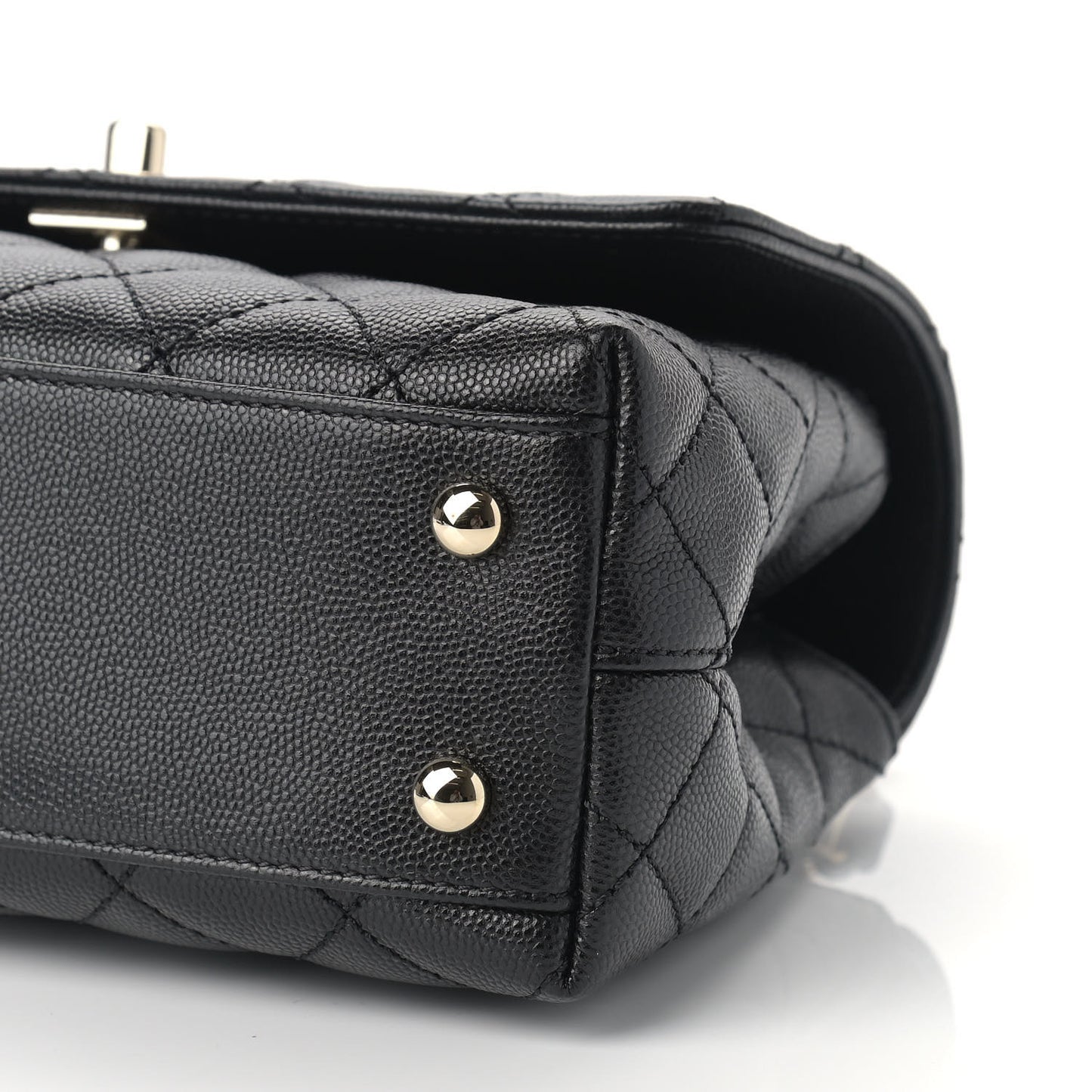 Caviar Quilted Mini Coco Handle Flap Black