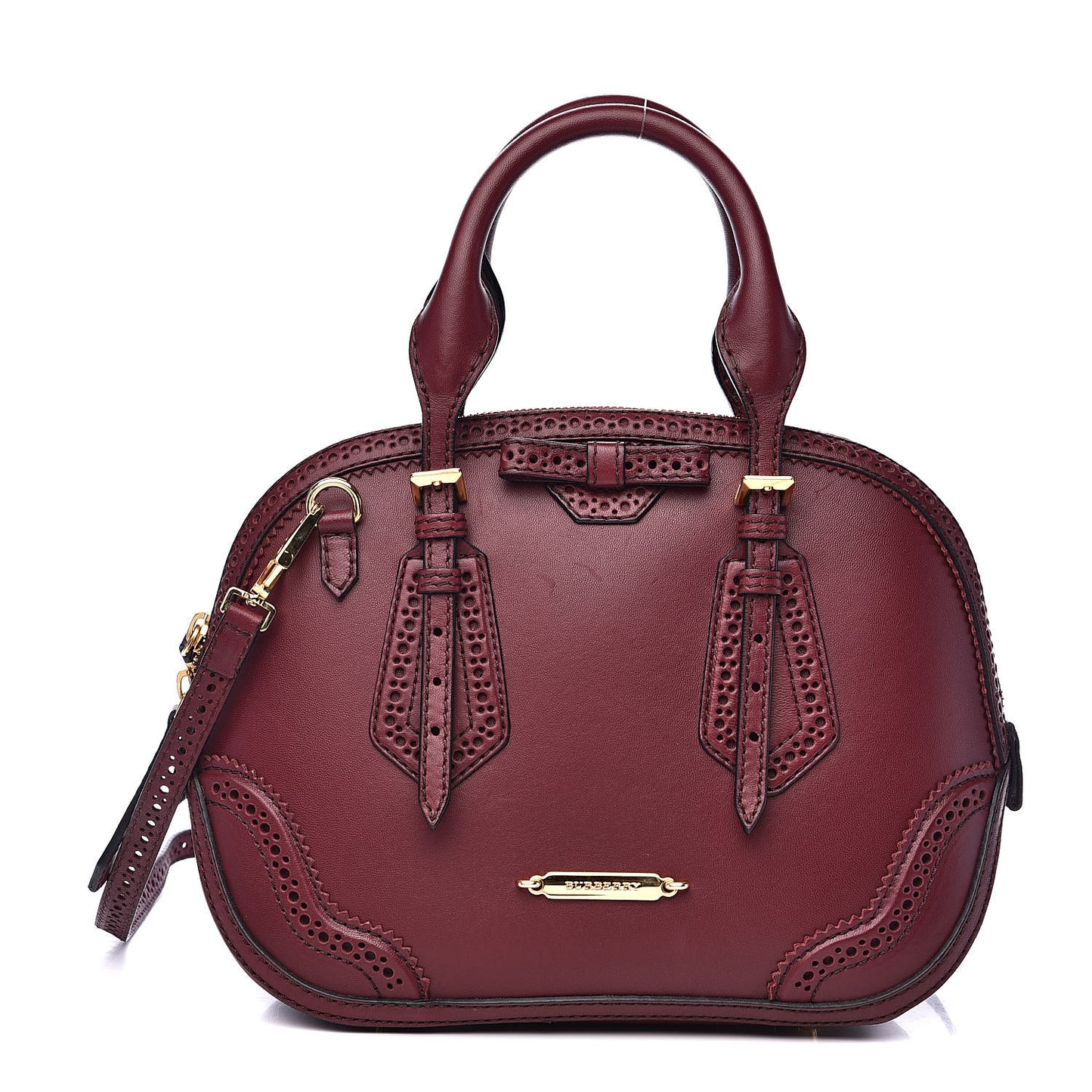 Calfskin Small Orchard Bowling Bag Burgundy Red