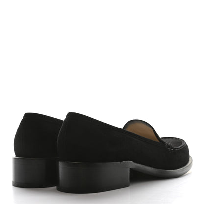 Chanel Suede CC Mocassin Loafers 37 Black 4 of 9