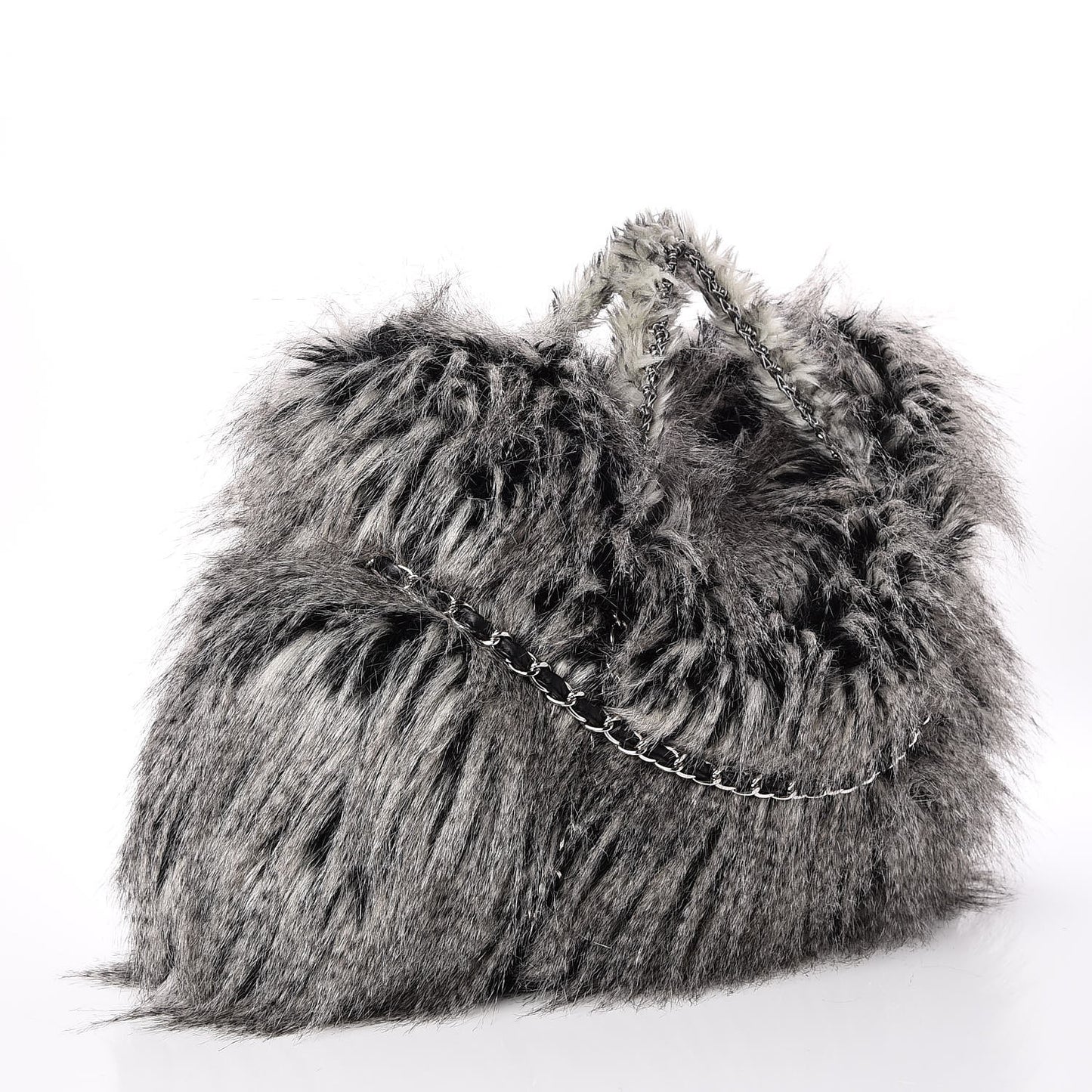 Arctic Fantasy Fur Large Tote Grey
