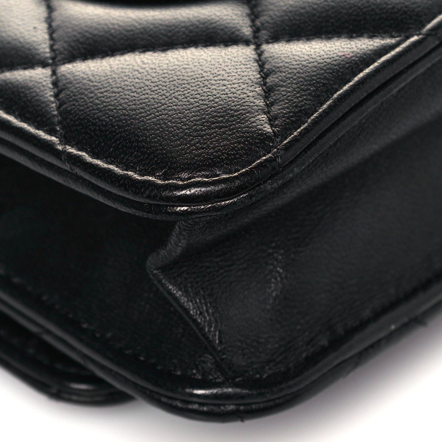 Chanel Lambskin Quilted Wallet On Chain WOC Black 10 of 13