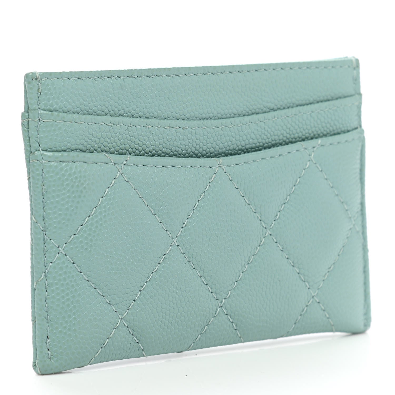 Chanel Caviar Quilted Card Holder Light Blue 3 of 9