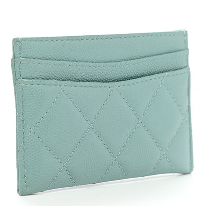 Chanel Caviar Quilted Card Holder Light Blue 3 of 9