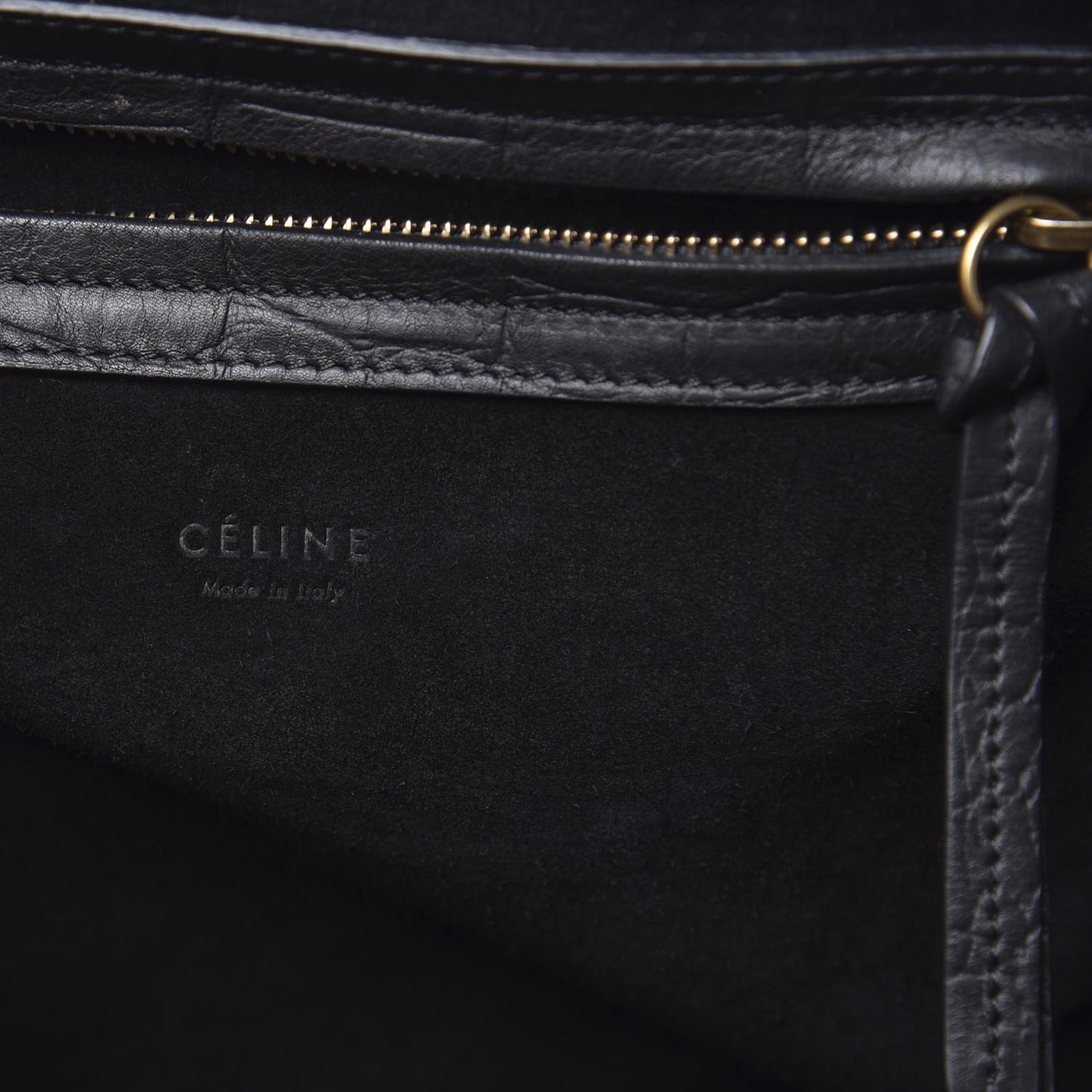 Crocodile Embossed Calfskin Medium Phantom Luggage Black