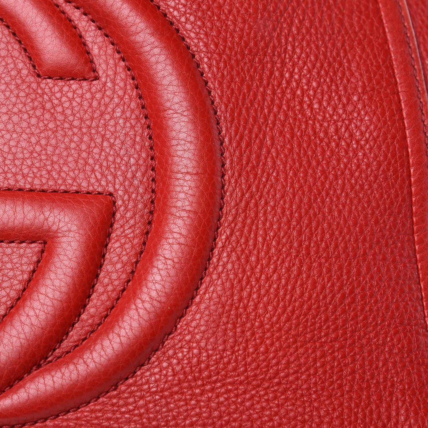 Gucci Pebbled Calfskin Medium Soho Shoulder Bag Red 16 of 19