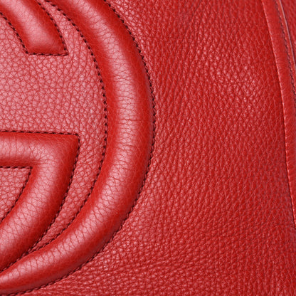 Gucci Pebbled Calfskin Medium Soho Shoulder Bag Red 16 of 19