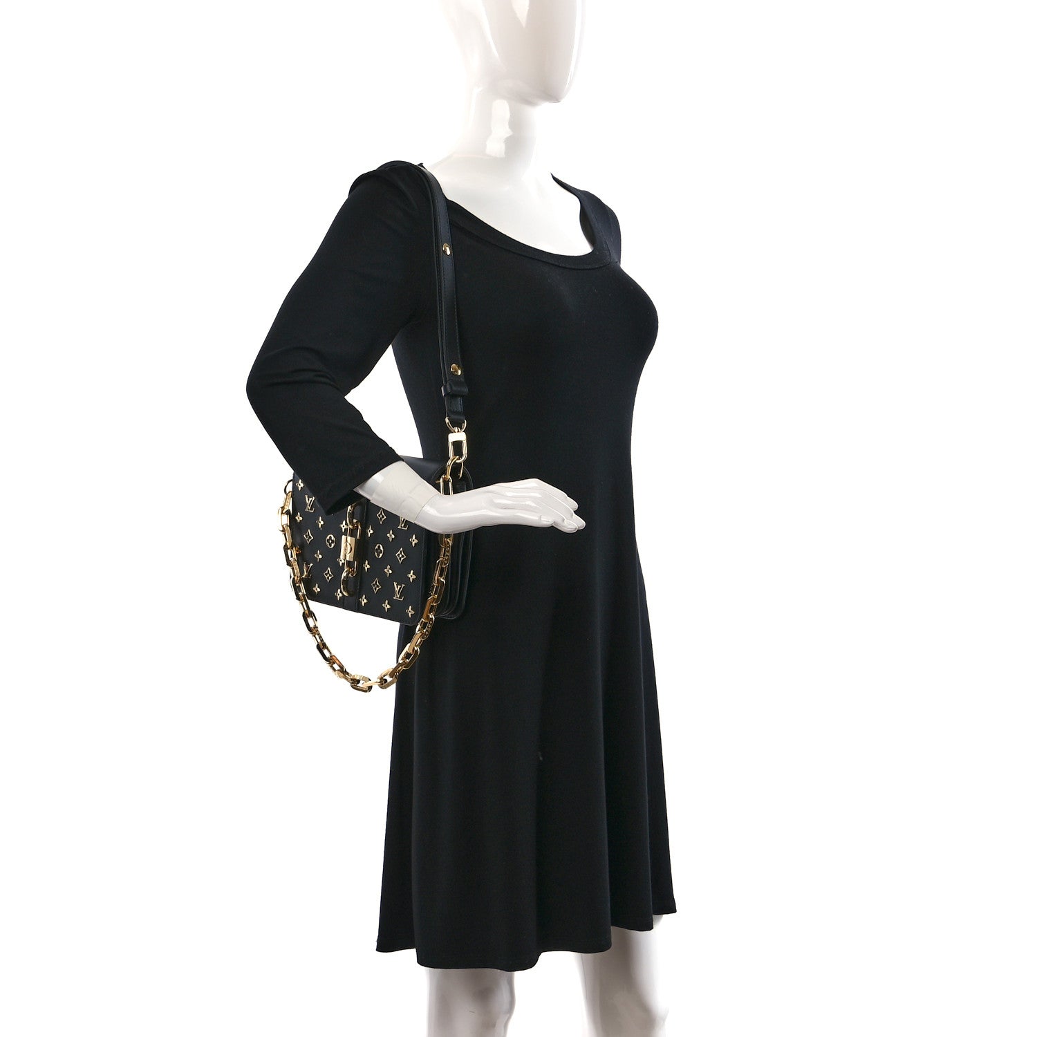 Louis Vuitton Calfskin Monogram Metal Rendez-Vous Black 2 of 9