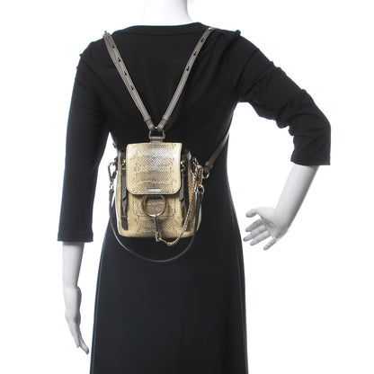 Chloe Calfskin Watersnake Embossed Mini Faye Backpack Cloudy Yellow 2 of 10