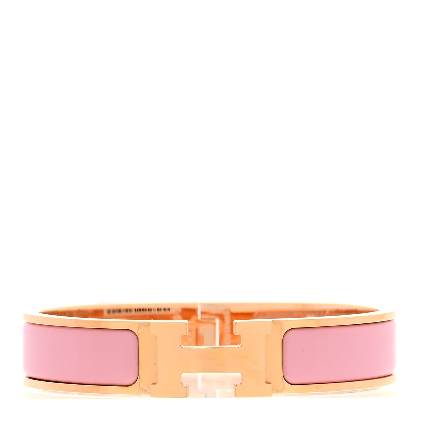 Enamel Narrow Clic Clac H Bracelet PM Rose Delirium