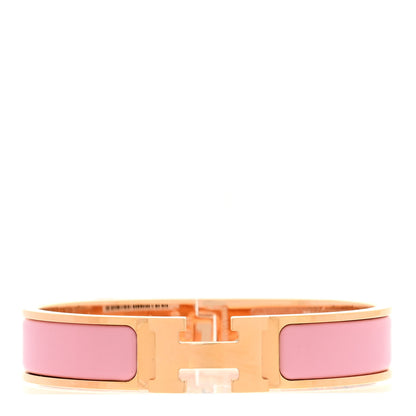 Hermes Enamel Narrow Clic Clac H Bracelet PM Rose Delirium 1 of 5