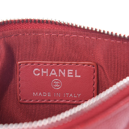 Chanel Caviar Quilted Small Cosmetic Case Dark Red 6 of 10