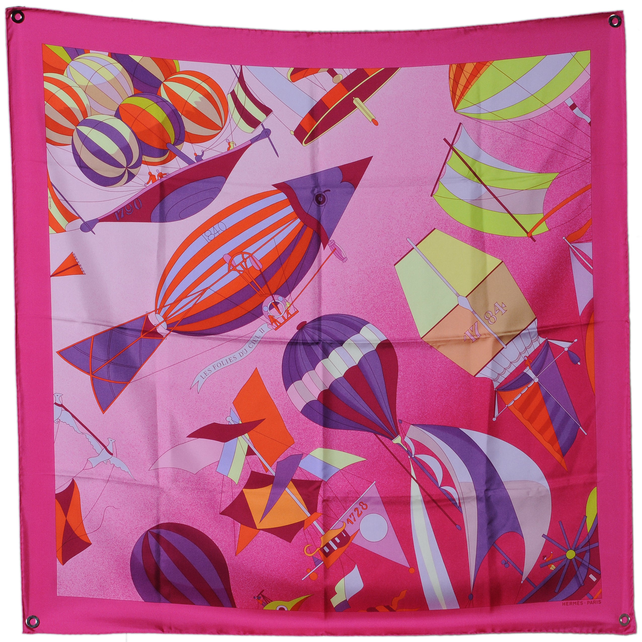 Hermes Silk Les Folies Du Ciel II Scarf 90 42952 – FASHIONPHILE