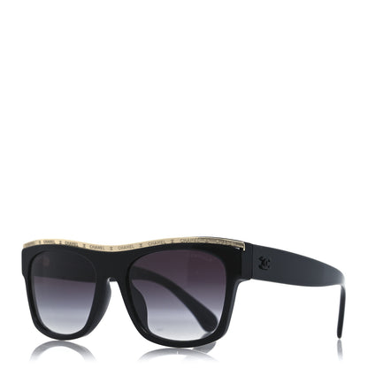 Chanel Acetate Square Sunglasses 71505-A Black Grey 1 of 10