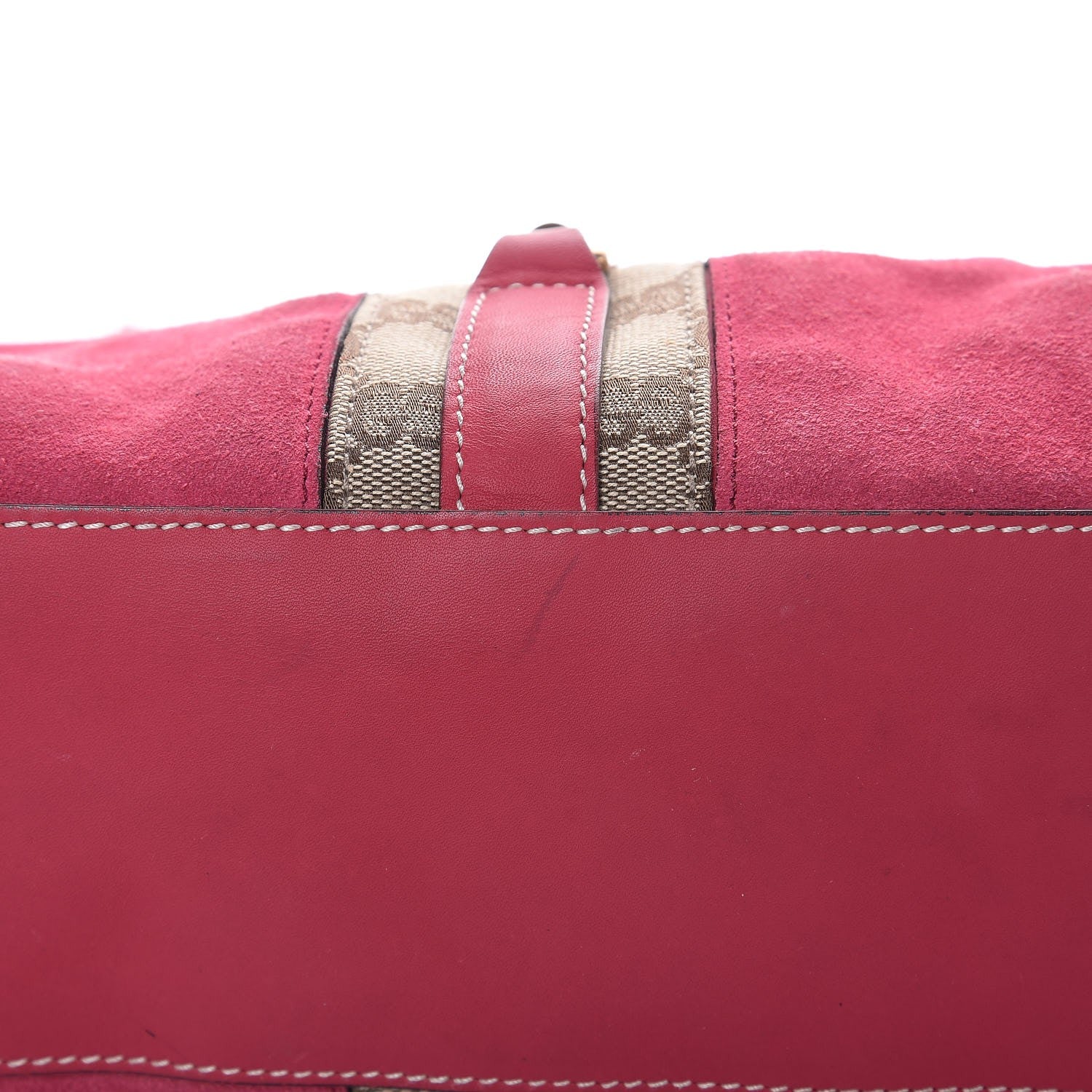 Gucci Suede Monogram Large Bardot Pink 20 of 25