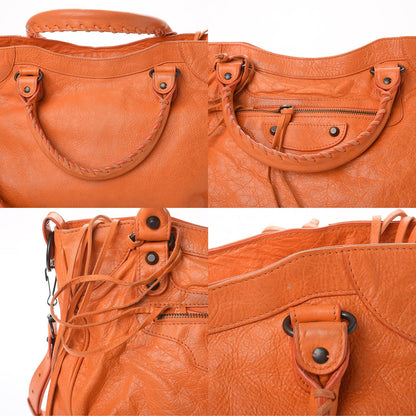 Balenciaga Agneau Classic Hardware Velo Tote Bag Tangerine 11 of 12