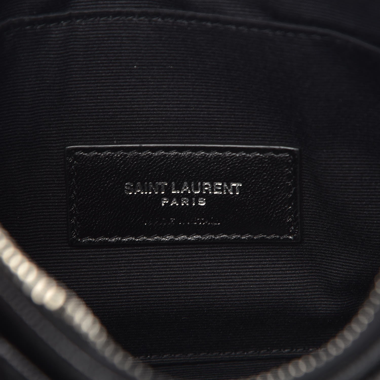 Saint Laurent Grain De Poudre Chevron Monogram Bill Pouch Black 6 of 8