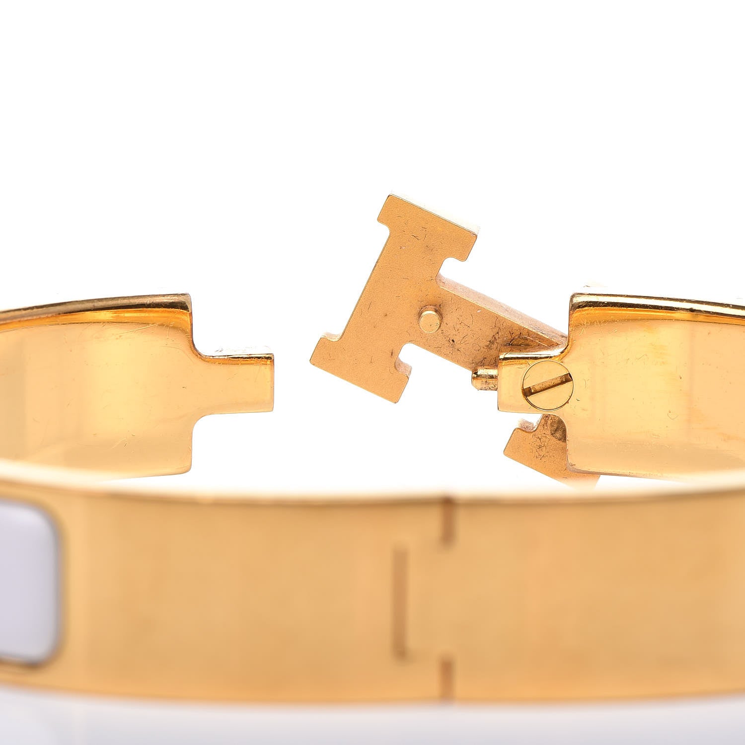 Hermes Enamel Narrow Clic Clac H Bracelet PM White 5 of 6