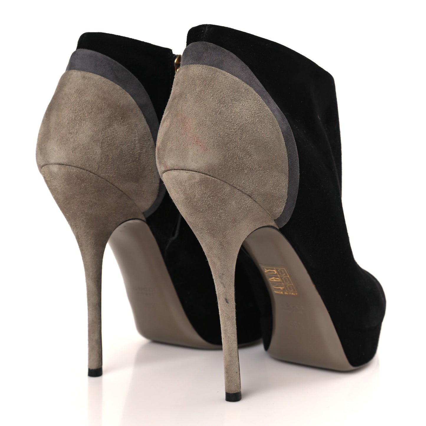 Suede Ankle Boots 39.5 Black Multicolor