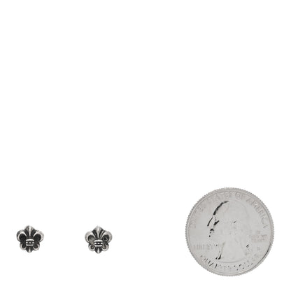 Chrome Hearts Sterling Silver Fleur de Lis Stud Earrings 2 of 4
