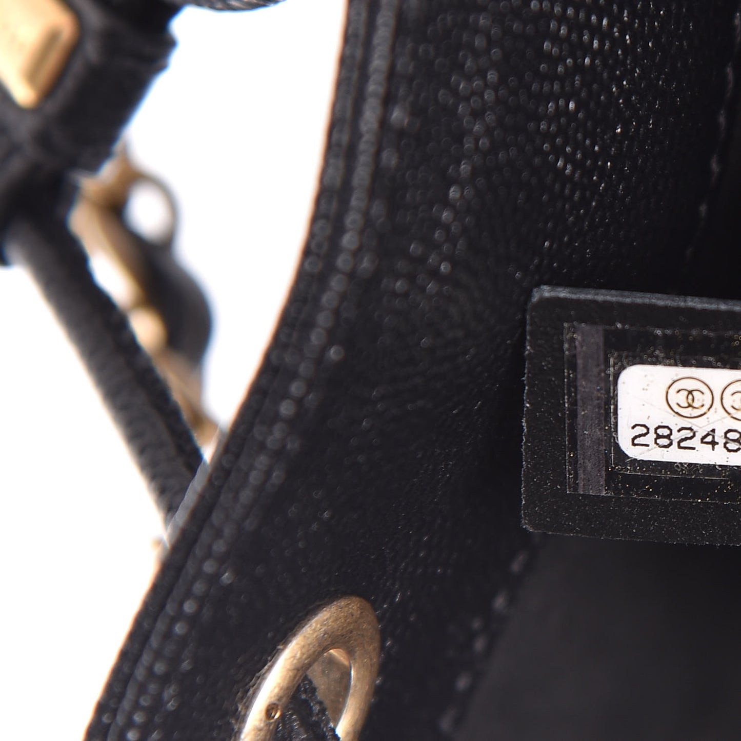Caviar Deauville Drawstring Bucket Bag Black