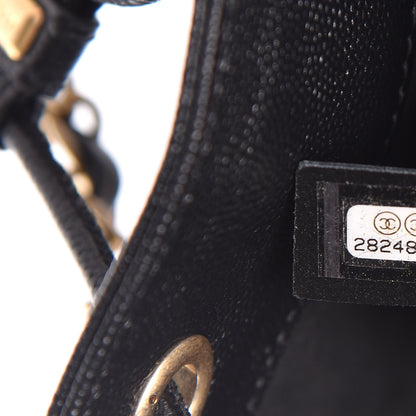 Chanel Caviar Deauville Drawstring Bucket Bag Black 7 of 10