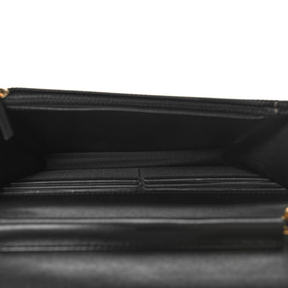 Chanel Lambskin Quilted Wallet On Chain WOC Black Beige 5 of 12