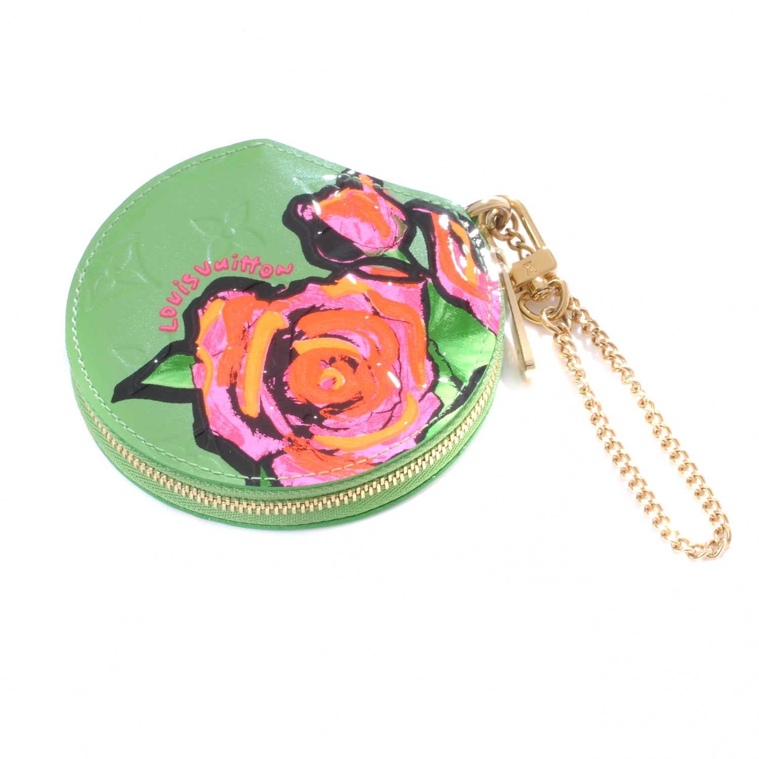 Louis Vuitton Vernis Roses Chapeau Coin Purse Vert Tonic 1 of 8