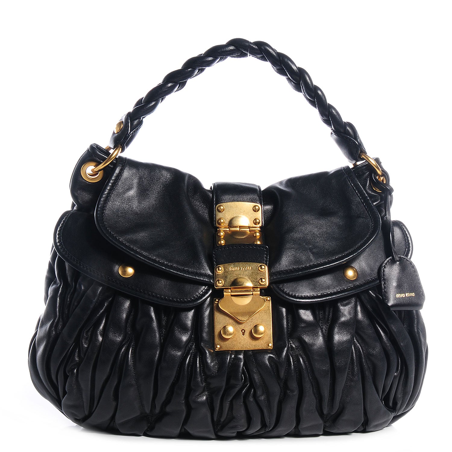 Miu Miu Nappa Matelasse Coffer Hobo Black 1 of 9