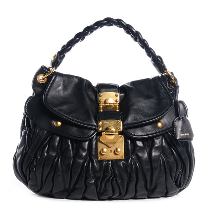 Miu Miu Nappa Matelasse Coffer Hobo Black 1 of 9