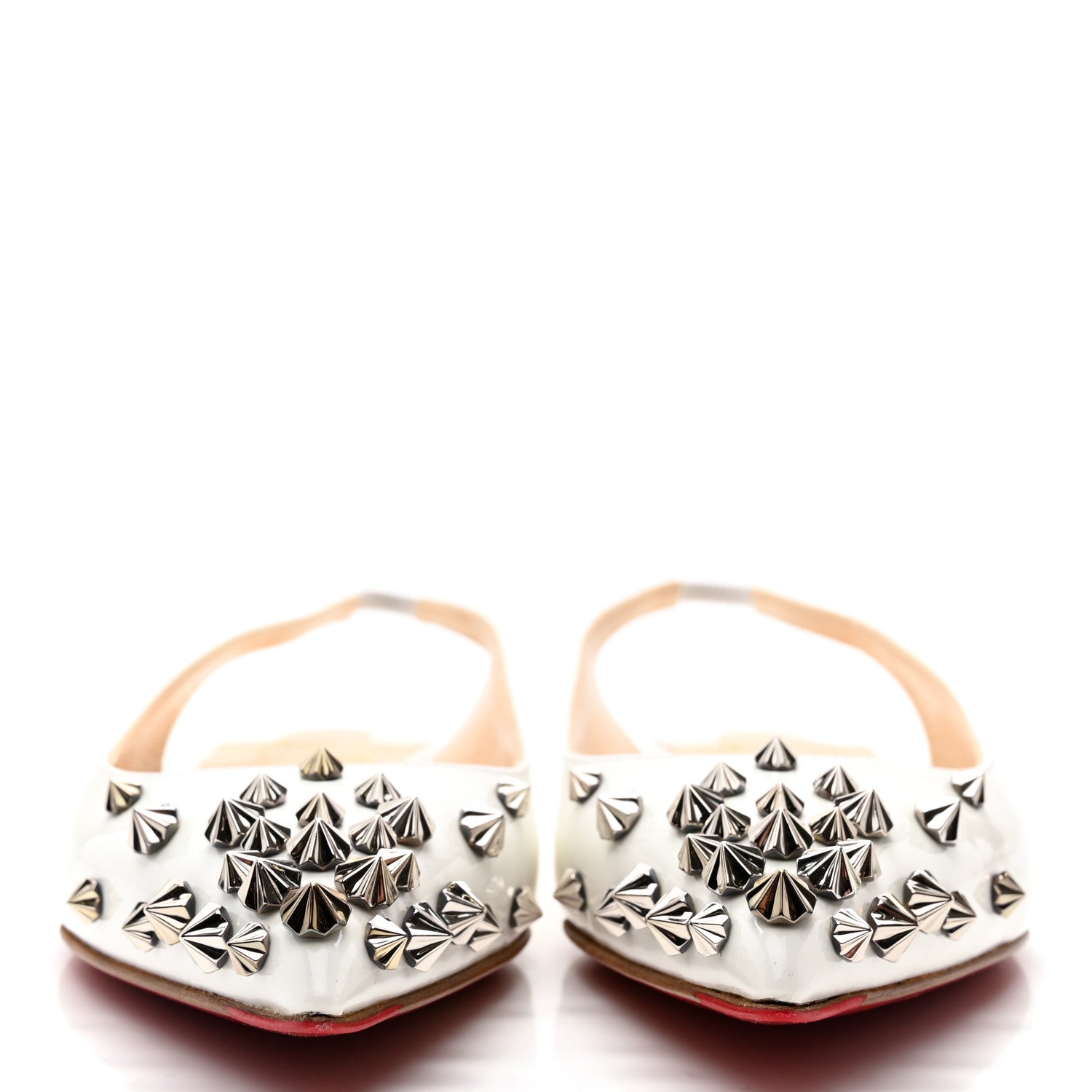 Christian Louboutin Patent Drama Sling Flats 35.5 Latte Silver 2 of 9