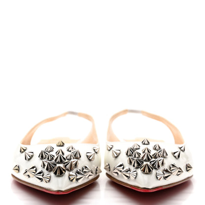 Christian Louboutin Patent Drama Sling Flats 35.5 Latte Silver 2 of 9
