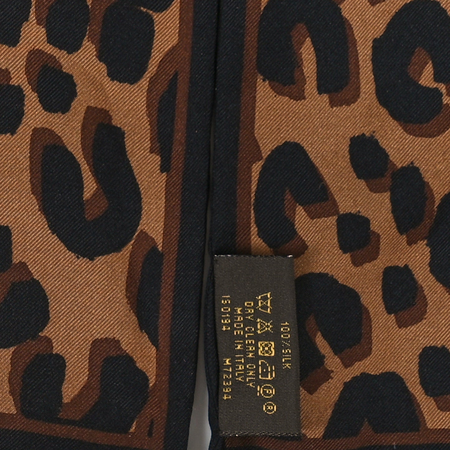 Silk Leopard Bandeau Scarf Marron