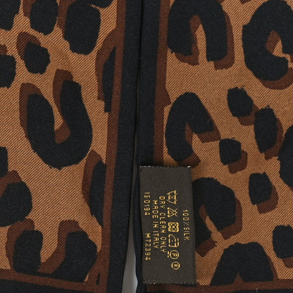 Louis Vuitton Silk Leopard Bandeau Scarf Marron 3 of 3