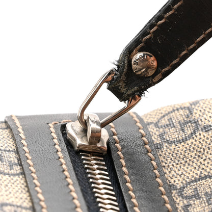 Gucci GG Supreme Monogram Small Flat Side Zip Messenger Bag Beige Blue 11 of 12