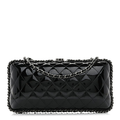 Chanel Patent Quilted Chain Around Clutch Black 1 of 11