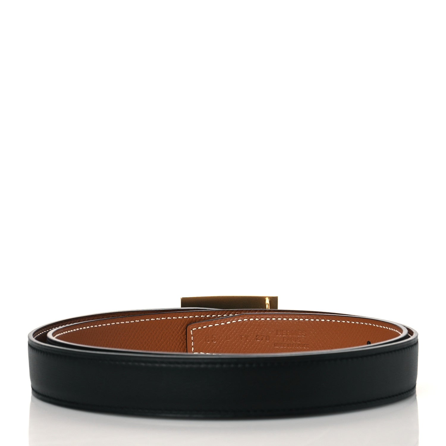 Hermes Swift Epsom 32mm Collier De Chien CDC Belt 85 Black Gold 3 of 7
