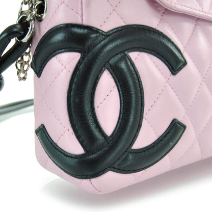 Chanel Calfskin Quilted Cambon Shoulder Bag Pink Black 17 of 21