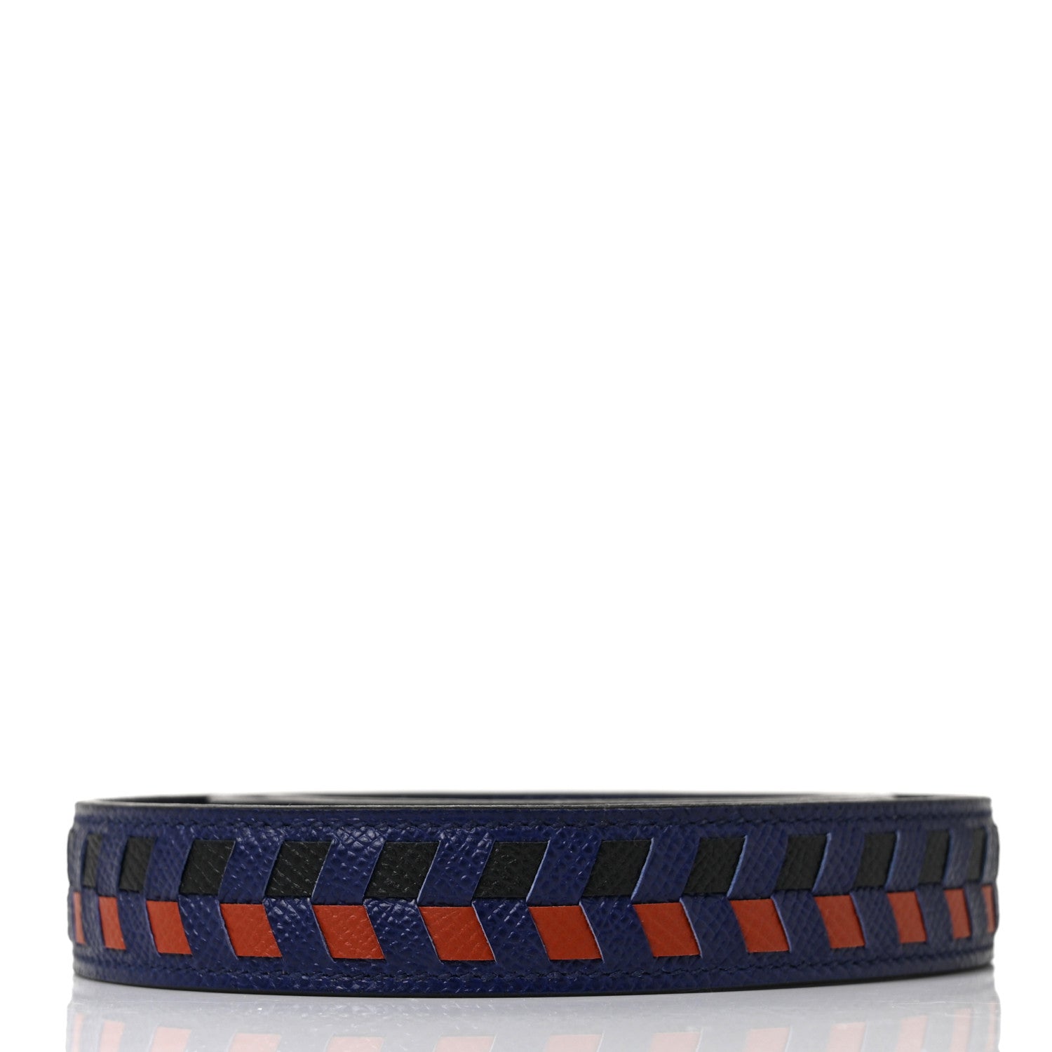 Hermes Epsom 25mm Tressage Shoulder Strap Bleu Indigo Noir Terre Battue 2 of 4