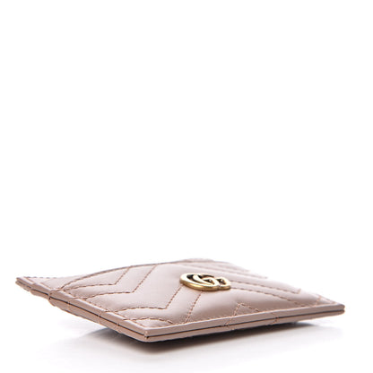 Gucci Calfskin Matelasse GG Marmont Card Holder Porcelain Rose 4 of 8