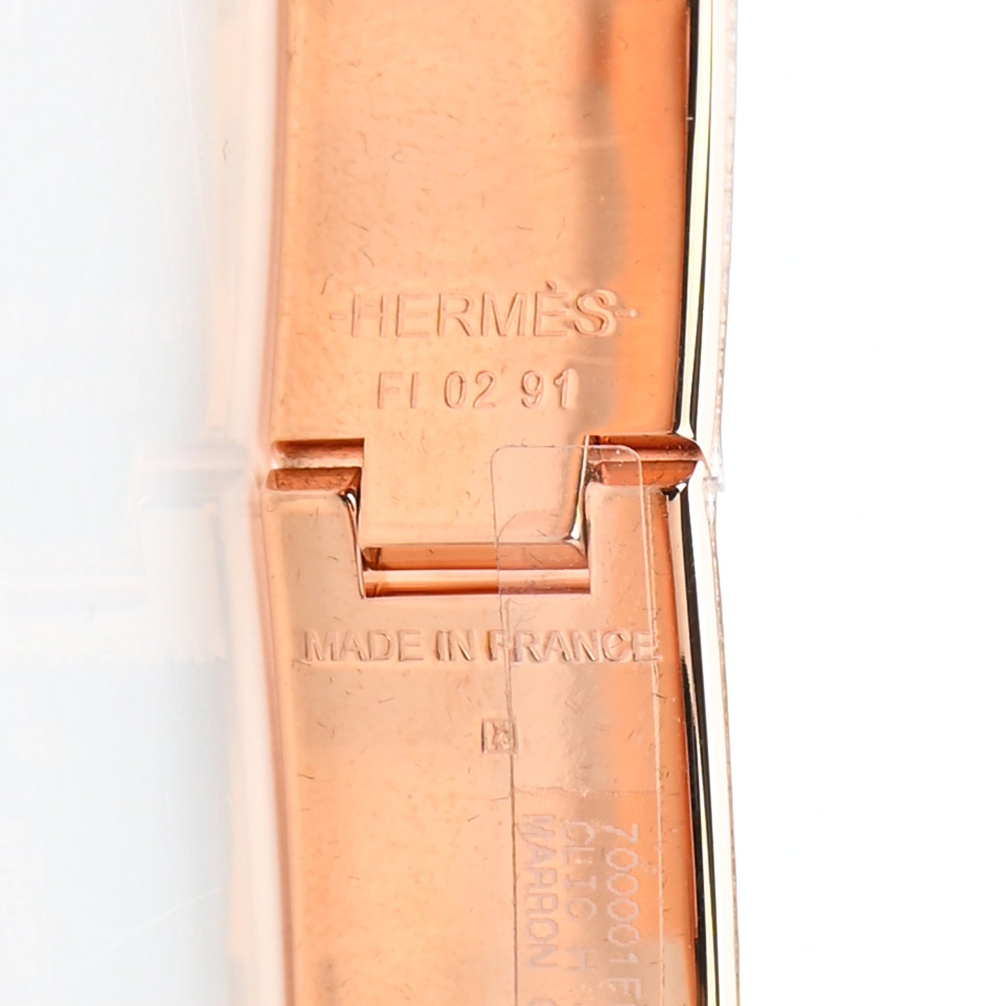 Enamel Narrow Clic Clac H Bracelet PM Marron Glace